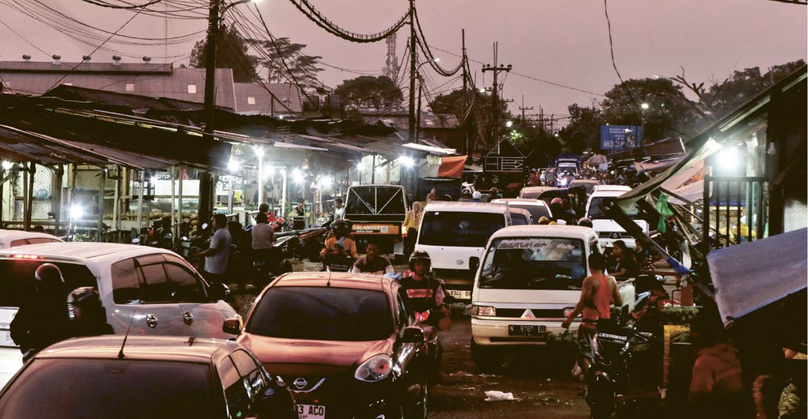 Kemacetan sore hari di Pasar Gadang Malang