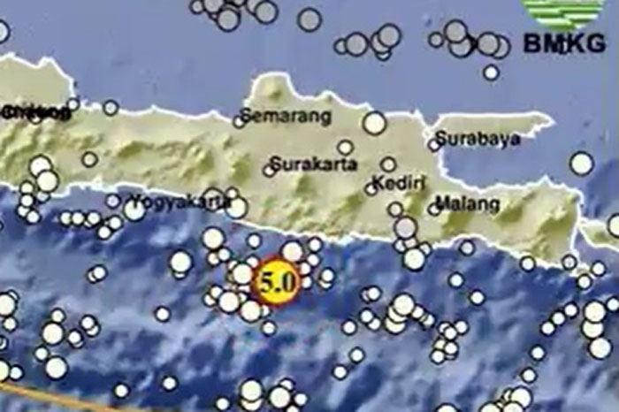 Tangkapan layar laporan BMKG soal gempa di Pacitan yang terasa hingga Malang