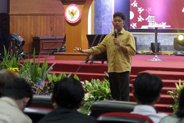 Bayu Skak menjadi narasumber dalam penguatan ideologi Pancasila 250 content creator bersama BPIP