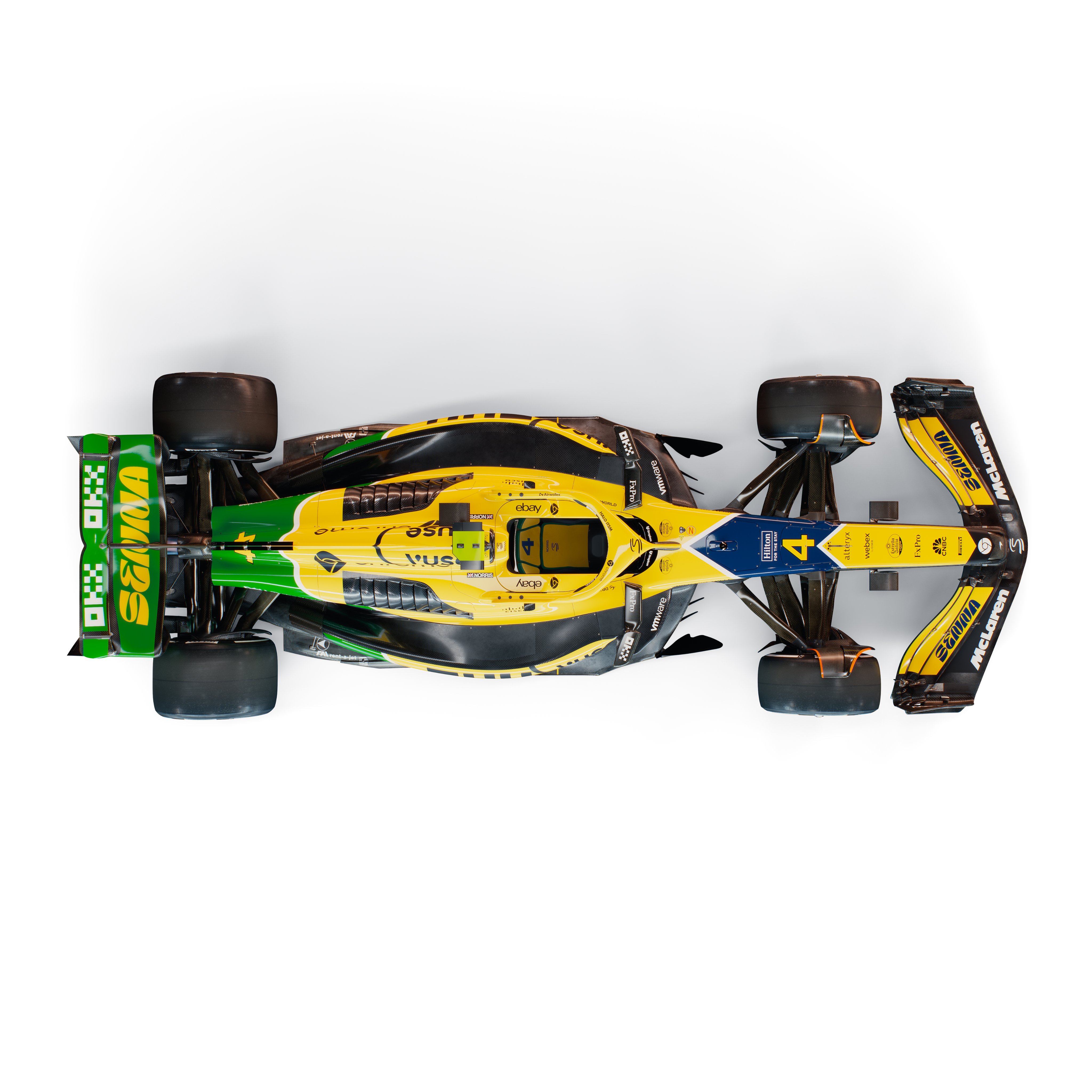 Livery McL 38 dominan warna kuning dan hijau bakal digunakan Lando Norris dan Oscar Piastri di GP Monaco pekan ini. (Instagram @mclaren)
