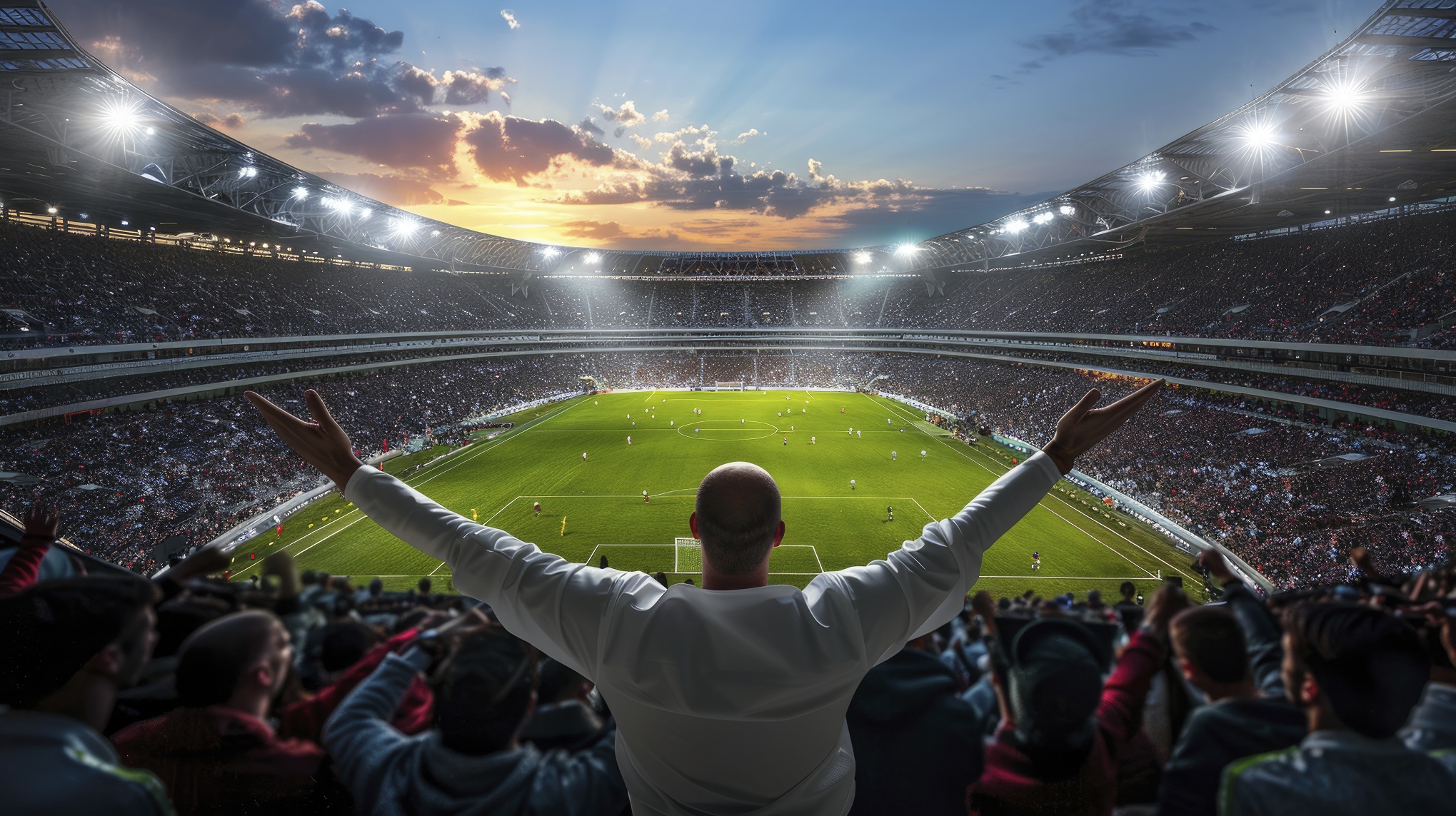 Ilustrasi suporter memadati stadion. (Pinterest)