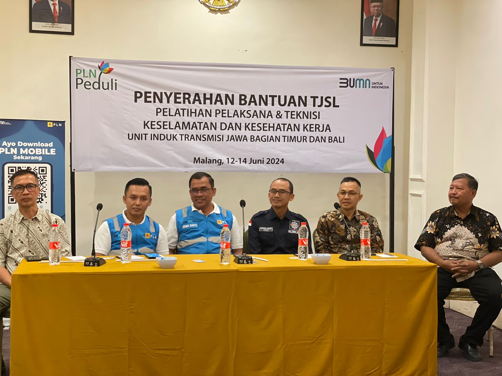 Kiri ke kanan : Asisten Manager K3Kam Erwan Dianto MSB Kom,Manager Komunikasi dan TJSL Agung Pambudi, pimpinan PT SGS Agus Susanto dan Makhrus Sholeh Ketua DPD APERSI Jatim