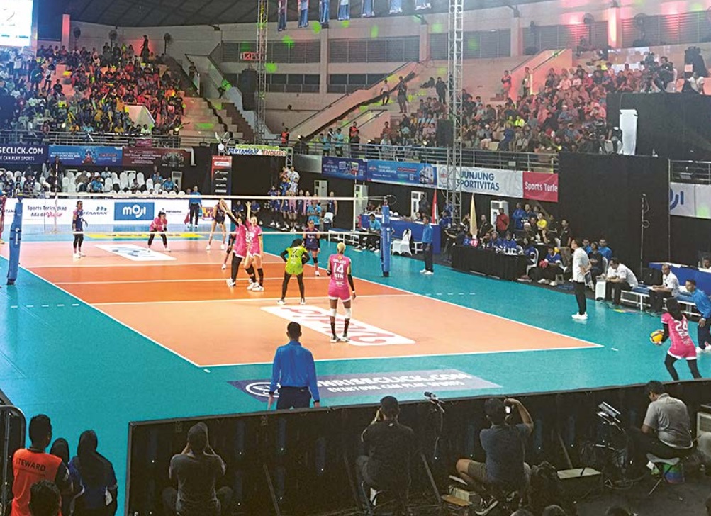 IRONI: Suasana pertandingan antara Jakarta BIN melawan Jakarta Livin Mandiri di GOR Ken Arok, Jumat lalu (14/6)