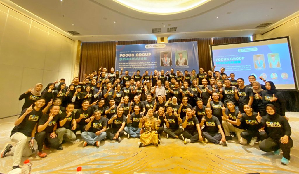 Para peserta Forum Group Discussion (FGD) dengan berkolaborasi bersama 82 Guru Pendidikan Jasmani Kesehatan Olahraga dan Kesehatan (PJOK) Sekolah Dasar se-Malang Raya