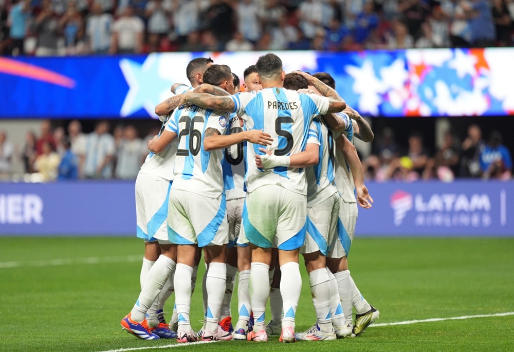 Timnas Argentina dalam Laga Copa America 2024.