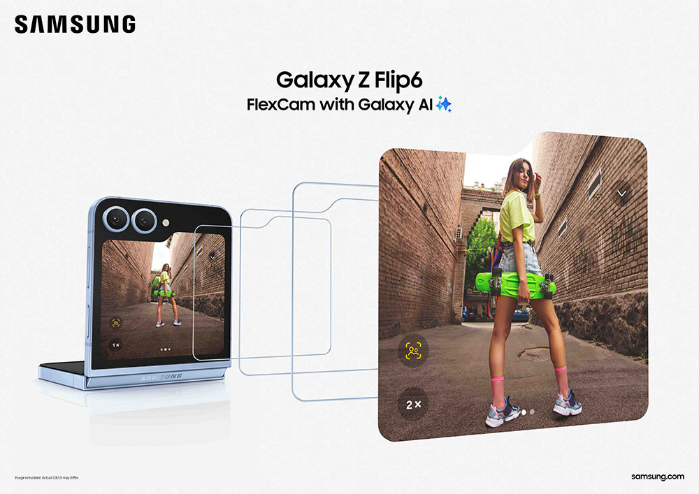Self-framing jadi lebih mudah dengan fitur Flex Zoom di Galaxy Z Flip6