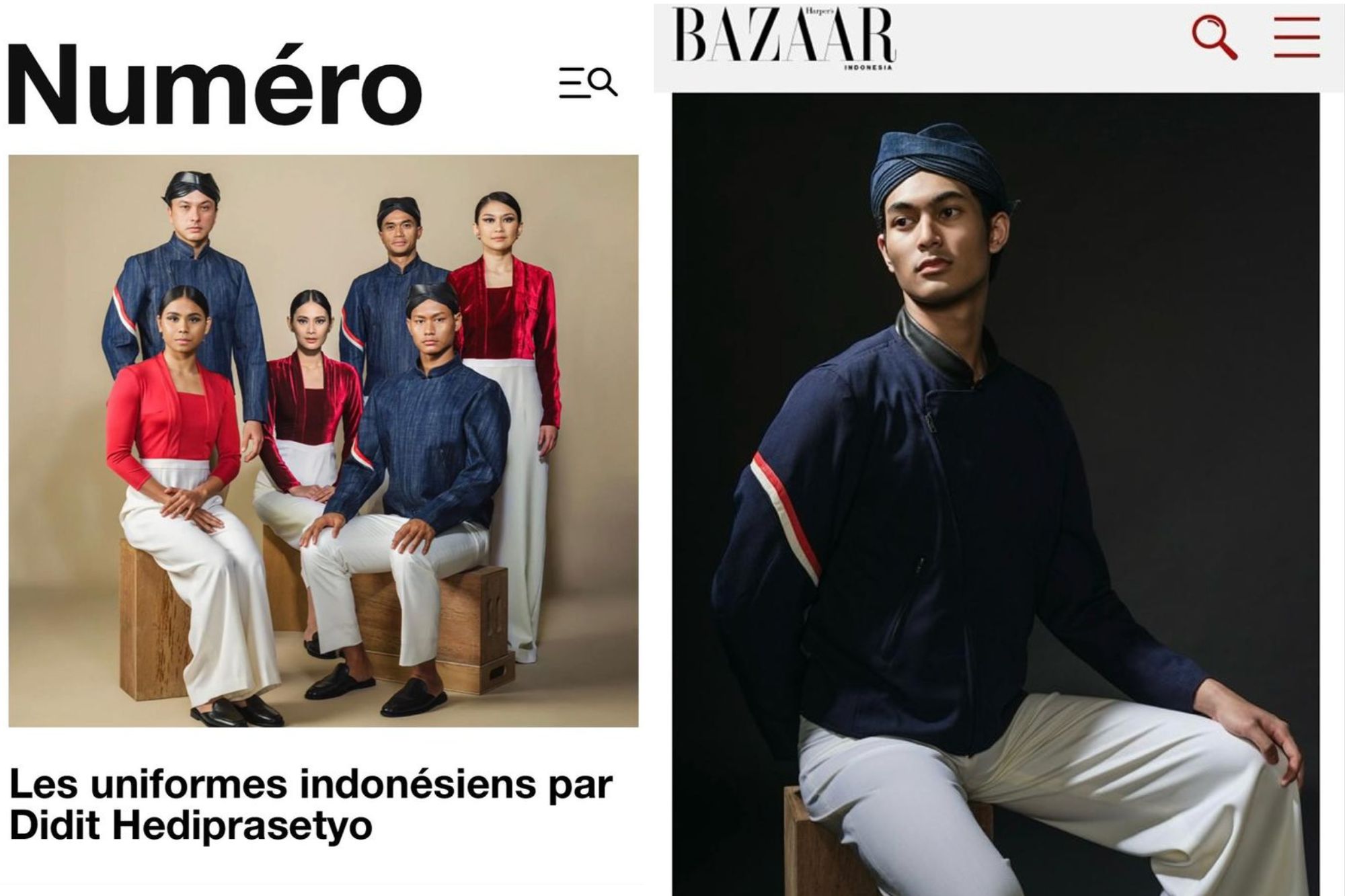 Seragam Timnas dalam Sampul Majalah Bazaar dan Numero (instagram/didit.hediprasetyo)