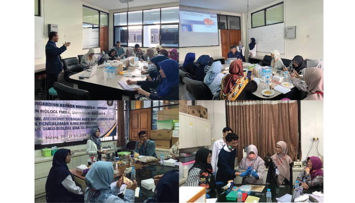 Penyampaian materi kepada Guru Biologi lewat praktik langsung oleh DBUB.