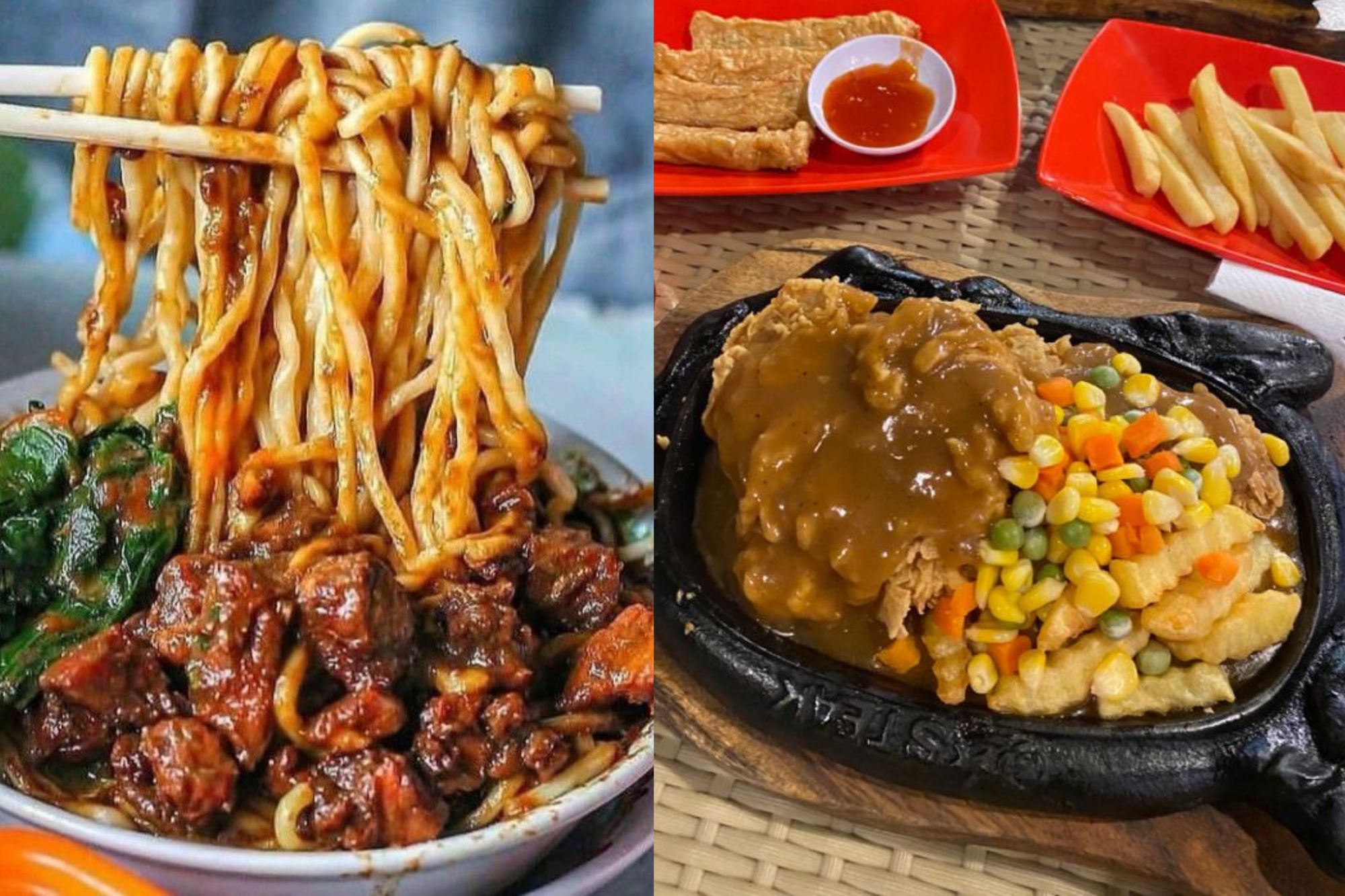 Tampilan Kuliner Steak dan Mie Ayam (source: pinterest)