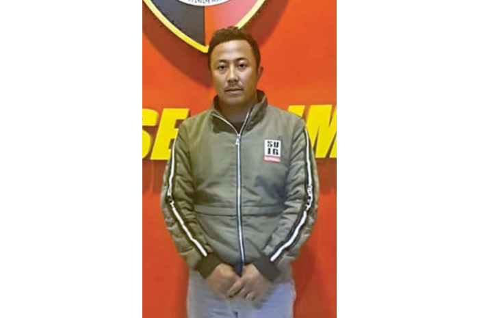 TEGA: Tampang Beni Wahyudi, pria asal Sukun yang melakukan KDRT setelah ditangkap Polresta Malang Kota pada Senin (12/8).