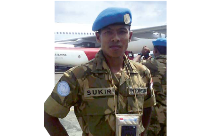 JAGA pERDAMAIAN: Serka Sukir bertugas sebagai pasukan PBB penjaga perdamaian di Lebanon pada 2012 hingga 2013.