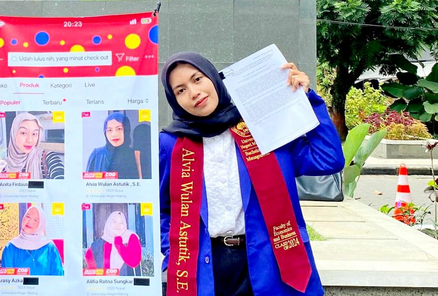 Alvia Wulan Astutik, mahasiswa Universitas Negeri Malang (UM) Prodi S1 Manajemen yang sukses berkarier di Perusahan Schoters melalui program MSIB