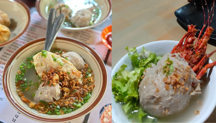 Potret bakso Cak Toha dan bakso lobster. (instagram @jessiefoodiares & yoseptuhuprasetyo/radarmalang)