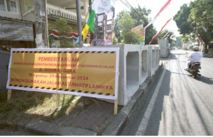 RaMPUng noVEMBER: Box culvert sudah tersedia di Jalan Sigura-gura, kemarin. Di lokasi itu bakal dibangun sudetan baru.