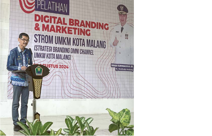 SambUTan: Kepala diskominfo Kota malang muhammad nur Widianto memberikan arahan terkait digital branding and marketing kemarin.