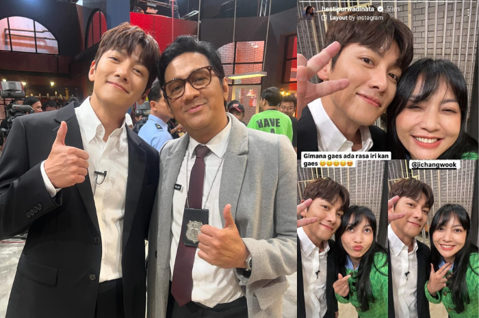 Potret Ji Chang Wook bersama host Lapor Pak. (X @kdrama_menfess)