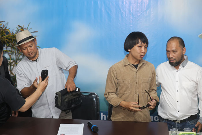 Heri Cahyono alias Sam HC (bertopi), direkom PDIP sebagai Calon Walikota Malang 2024 bersama Ganis Rumpoko