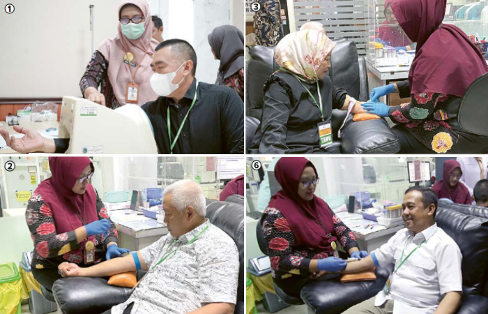 GEnERAl chEcK Up: para pasangan calon kepala daerah, 1) Abah Anton, 2) h M. Sanusi, 3) lathifah Shohib, 4) Wahyu hidayat, 5) Ali Muthohirin, 6) dimyati Ayatullah menjalani pemeriksaan di RSUd dr Saifu