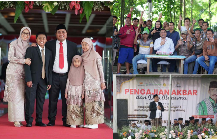 ADA DUKUNGAN KELUARGA: drh H Puguh Wiji Pamungkas (tengah) foto bersama dengan istri dan tiga anaknya.