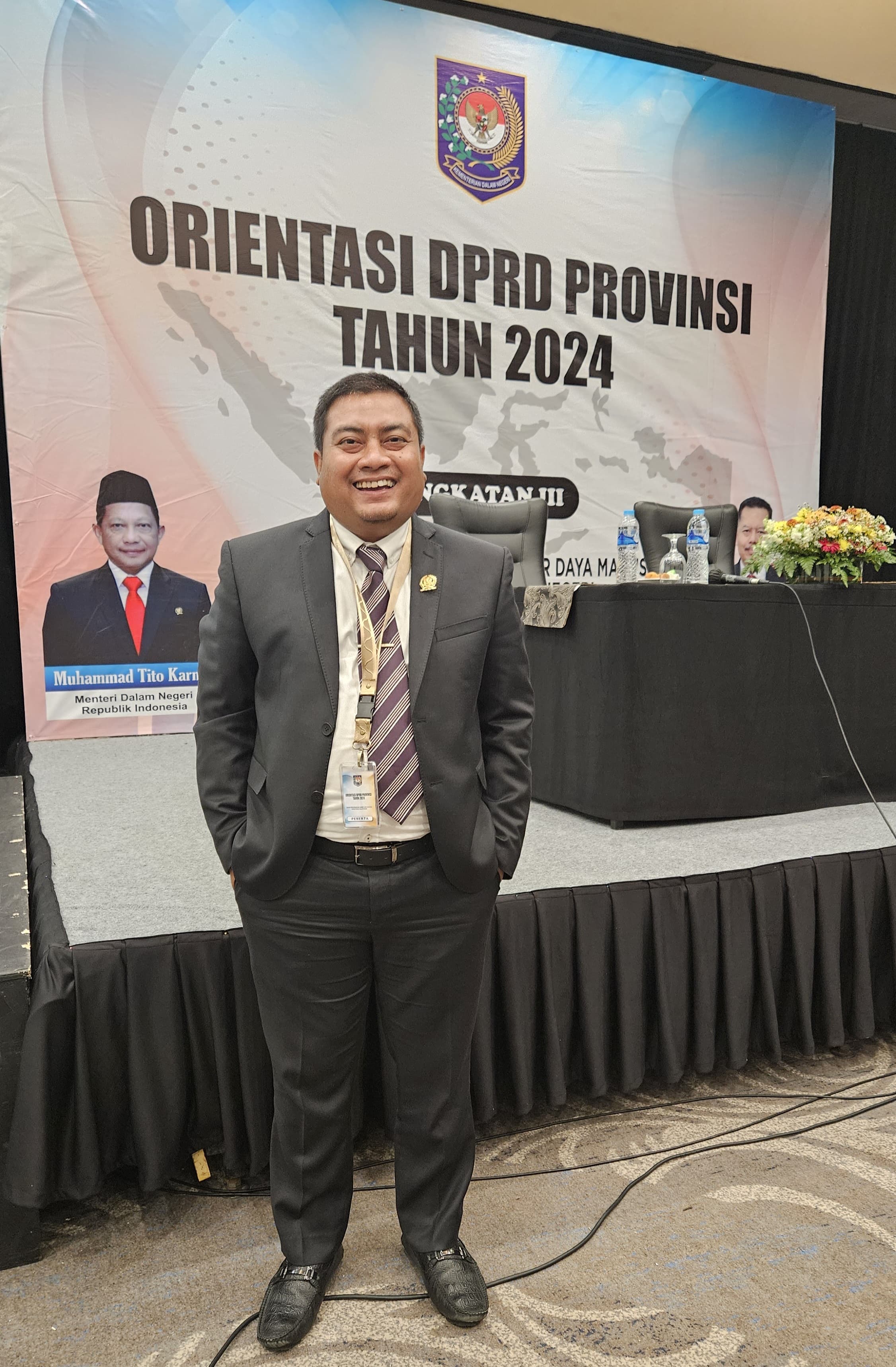 Anggota DPRD Jatim Puguh Pamungkas melakukan orientasi pasca pelantikan DPRD 2024.