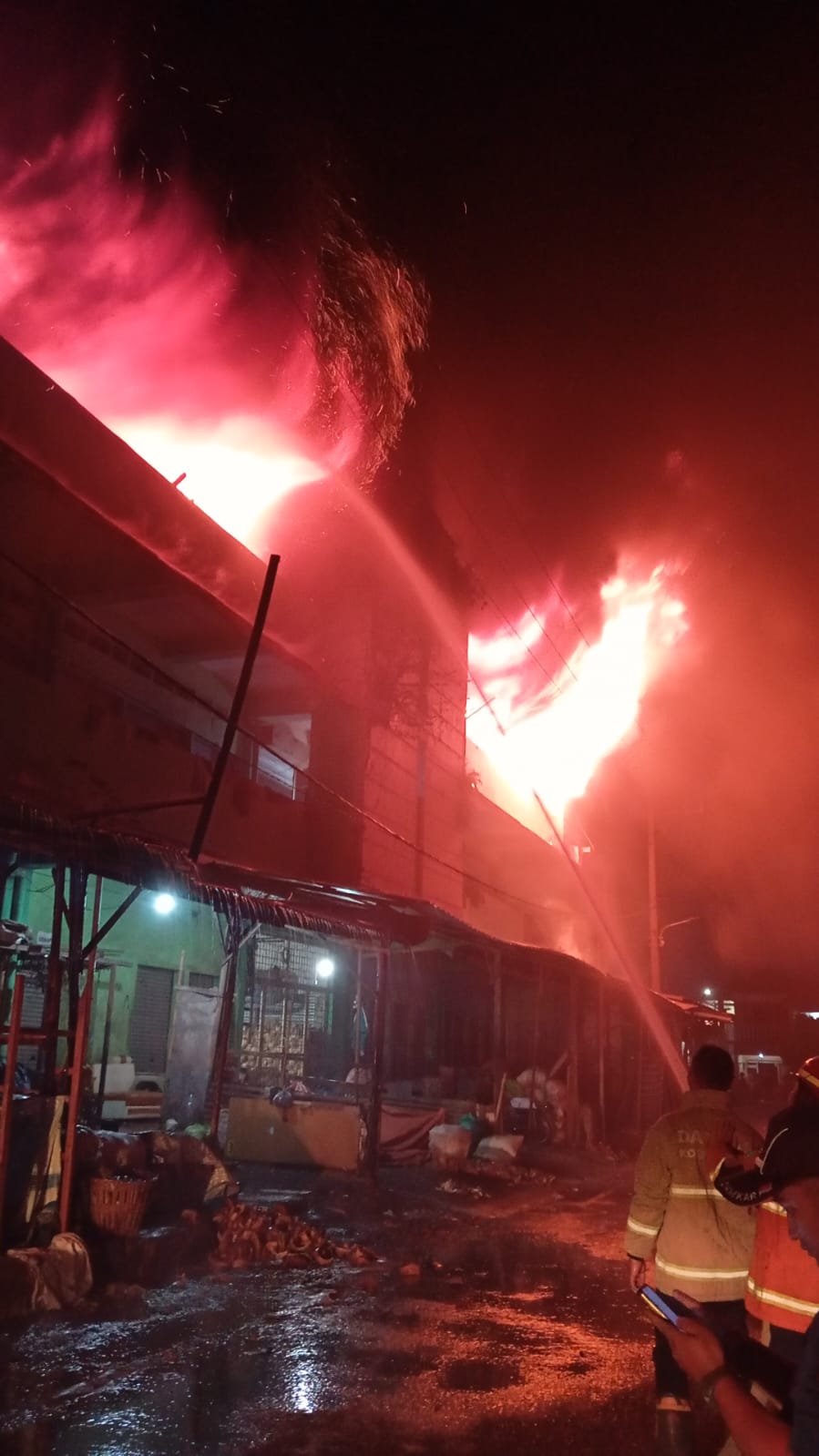 Kebakaran di Pasar Comboran Kota Malang