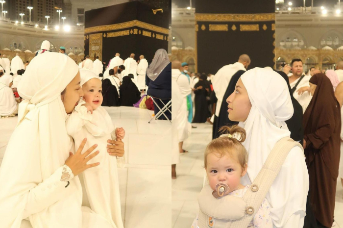 Potret Jennifer Coppen dan Kamari saat umrah. (Instagram @jennifercoppenreal)