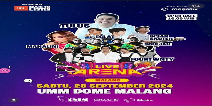 Pamflet Konser Live Arena 2024 (instagram milik info malang)