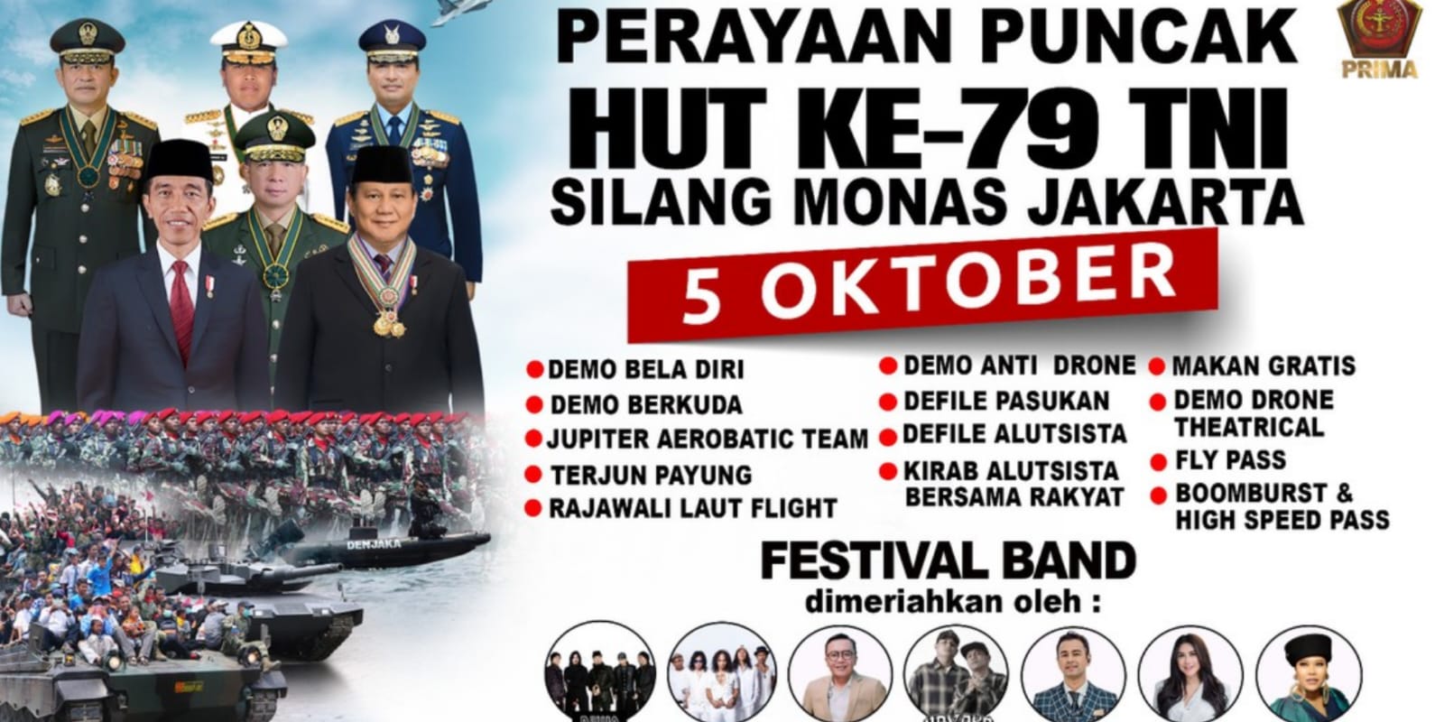 Poster Perayaan HUT TNI Ke-79 di Silang Monas