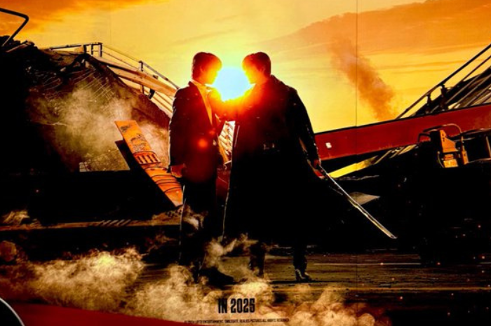 Siluet Ahn Hyo Seop dan Lee Minho dalam poster perdana The Prophet: Omniscient Reader (X The Present Co.)