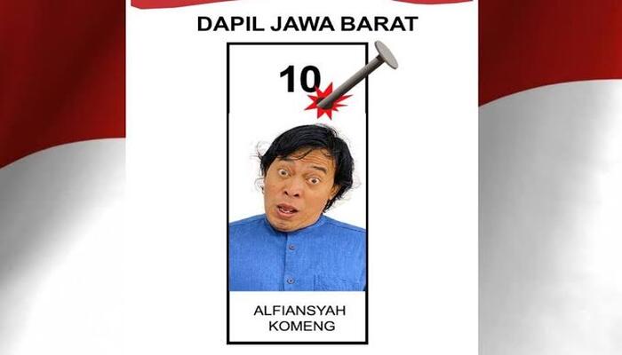 Potret lawak Alfiansyah alias Komeng pada surat suara DPD RI