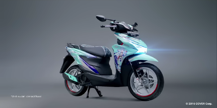 Sepeda motor Honda BeAT X Kobo Kanaeru, Vtuber hololive ID. (Tangkapan layar kanal Youtube Welovehonda Indonesia)