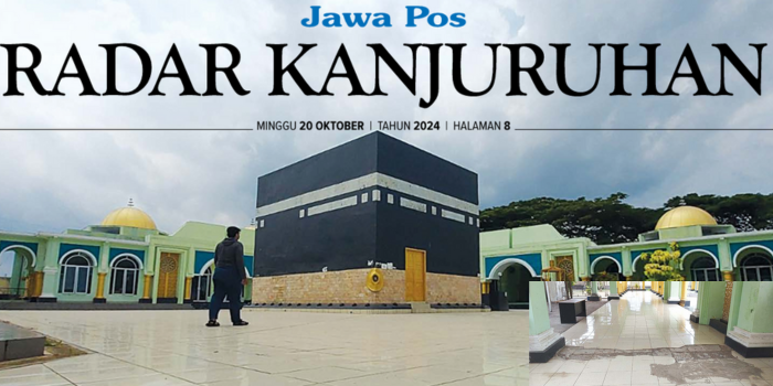 BERPOTENSI JADI WISATA: Seorang pengunjung Islamic Center melihat-lihat di area miniatur Kakbah, Jumat lalu (19/10). Foto bawah, beberapa titik lantai di gedung Islamic Center retak.