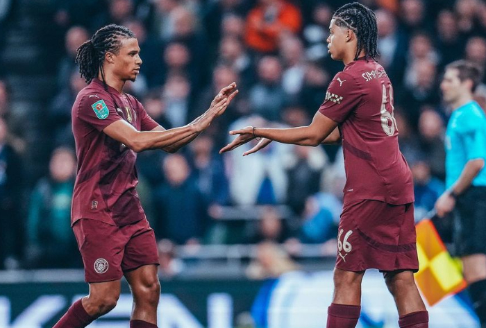 Pemain Manchester City Saat Pertandingan Melawan Tottenham (instagram @mancity)