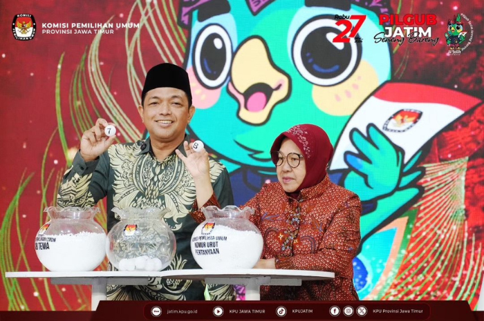 Pasangan calon gubernur dan calon wakil gubernur nomor urut 03, Tri Rismaharini dan Zahrul Azhar Asumta (Dokumentasi KPU Jawa Timur)