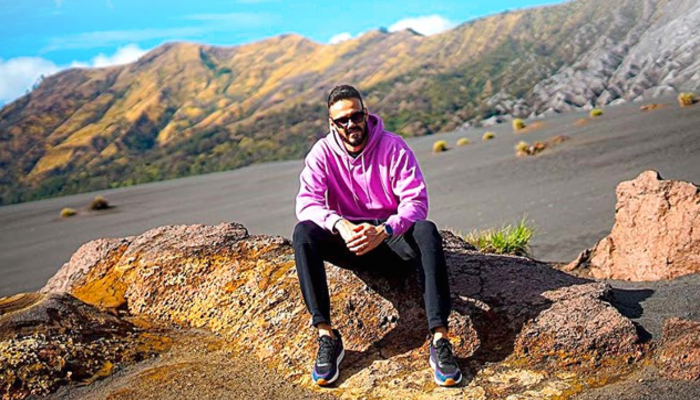 POTRET : Lucas Frigeri memanfaatkan waktu liburnya ke Gunung Bromo.