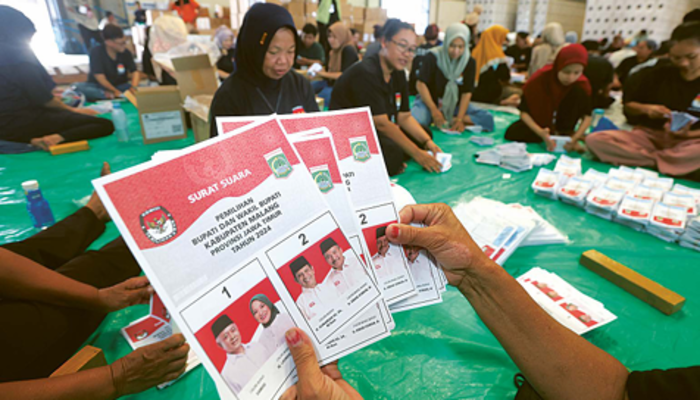 surat suara di gudang Komisi Pemilihan Umum (KPU) Kabupaten Malang.