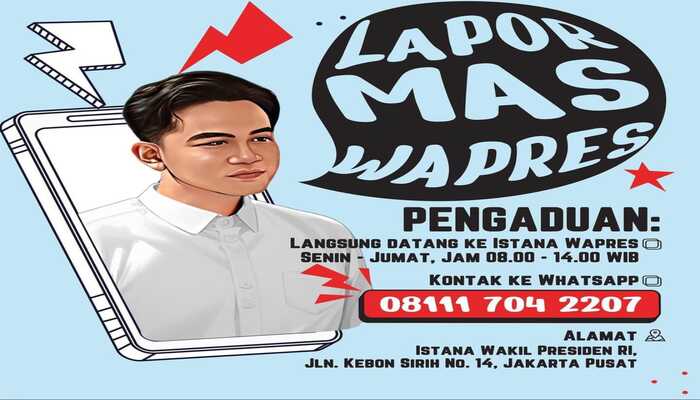KERJA CERDAS : Wakil Presiden (Wapres) Gibran Rakabuming Raka berinovasi berikan layanan pengaduan masyarakat Indonesia dalam dua metode.