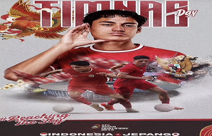 Poster pertandingan Indonesia VS Jepang (TikTok timnasindonesia)
