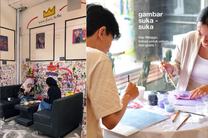 Nongkrong sambil melukis di kafe-kafe Malang (Instagram Arthemis Coffee dan Rilo Coffee and Space).