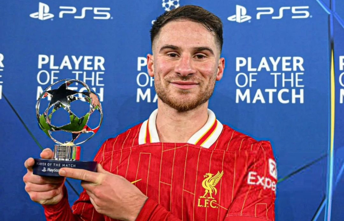 Foto Mac Allister yang Menjadi Player of the Match saat Pertandingan Melawan Real Madrid (instagram @macallisteralexis_)