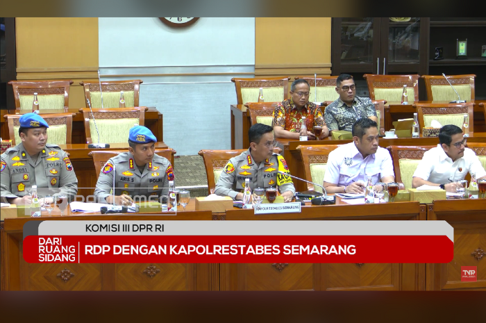 Komisi III DPR RI menggelar rapat dengar pendapat dengan Kapolrestabes Semarang beserta jajarannya (Youtube TVR Parlemen).