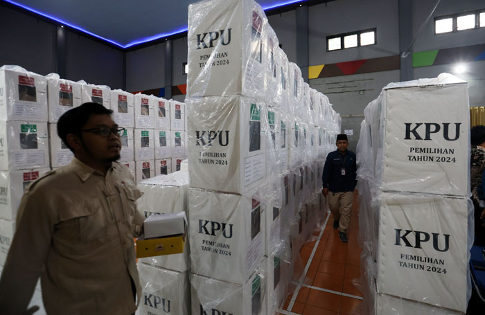 Kotak suara KPU di Kantor Kecamatan Sukun pada hari coblosan Pilkada Kota Malang 2024