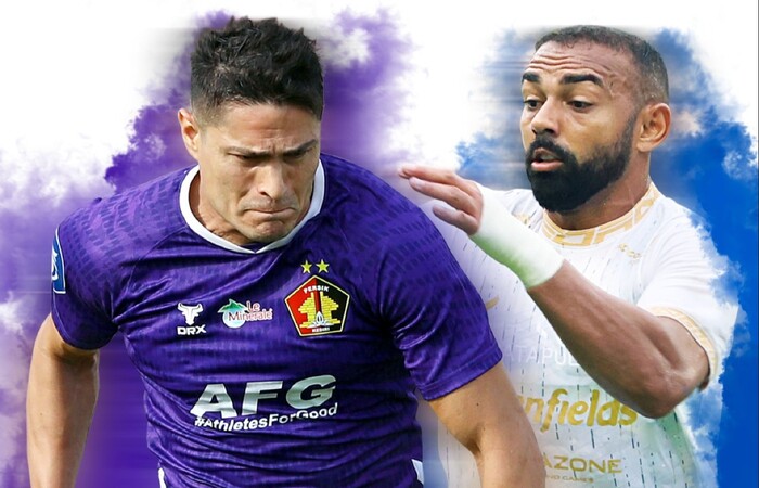 ADU KETAAMAN: Ramiro Fergonzi menjadi andalan lini serang Persik Kediri untuk menembus ketatnya pertahanan Arema FC sore ini (16/12). Sementara Dalberto Luan Belo mengemban tugas unggul dua gol lebih