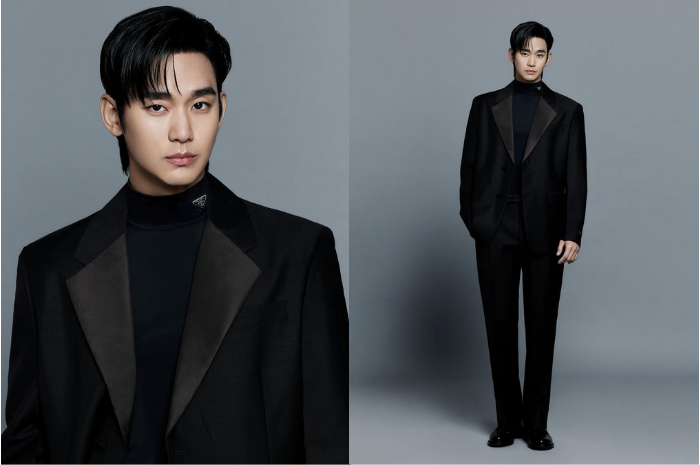 Kim Soo Hyun tampil menawan dengan balutan Prada (Instagram Prada).
