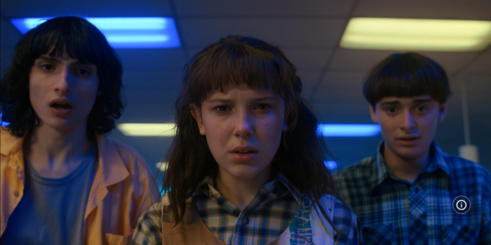 Stranger Things (2016), Millie Bobby Brown, Finn Wolfhard, and Noah Schnapp in Chapter Two: Vecna