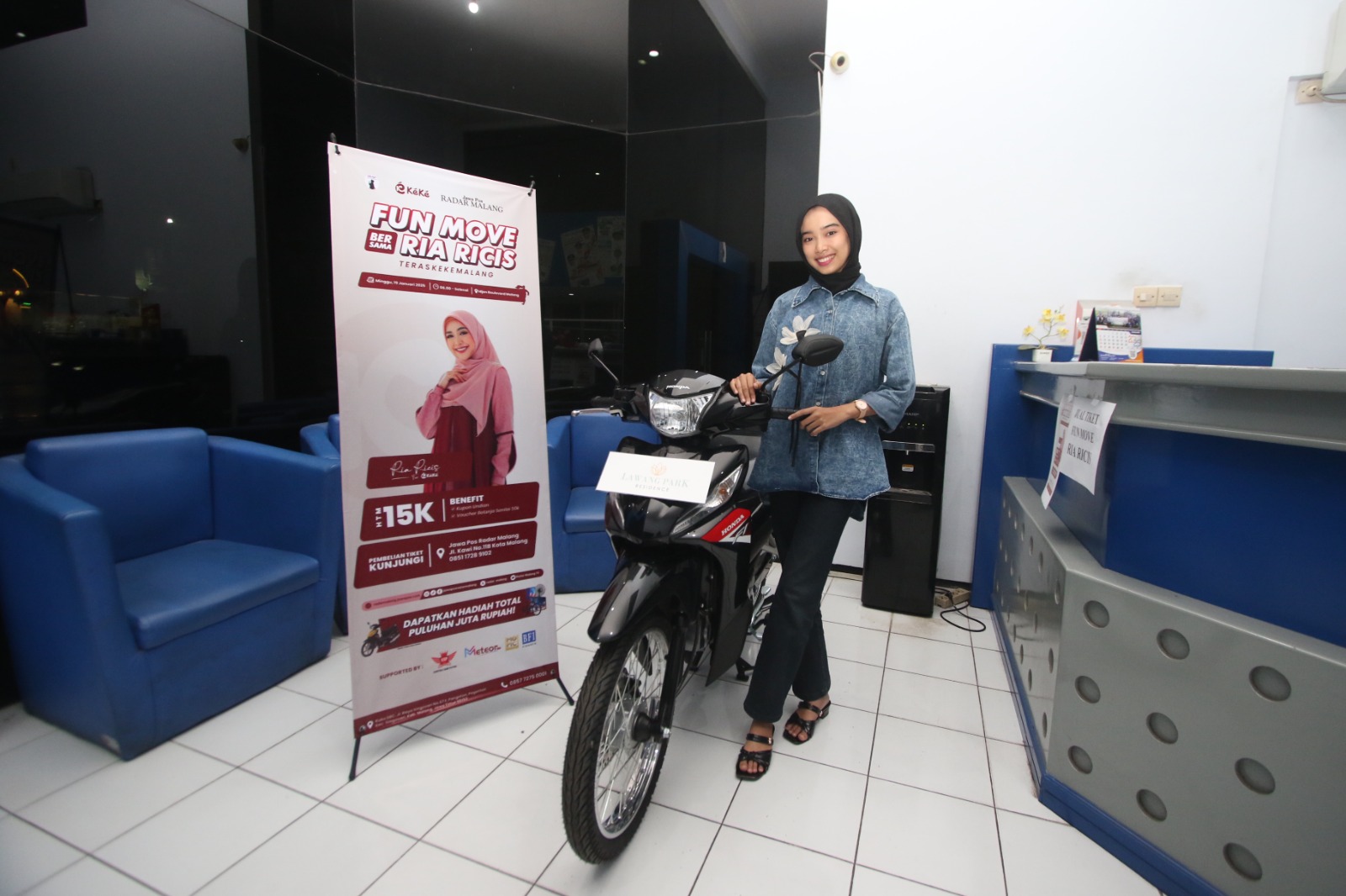Sepeda motor menjadi hadiah utama Fun Move Bersama Ria Ricis di Car Free Day Jalan Besar Ijen Malang, besok (19/1)