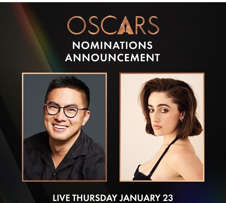 Pembaca Nominasi Oscar 97: kiri, Bowen Yang, kanan, Rachel Sennott. (Foto Instagram @theacademy)