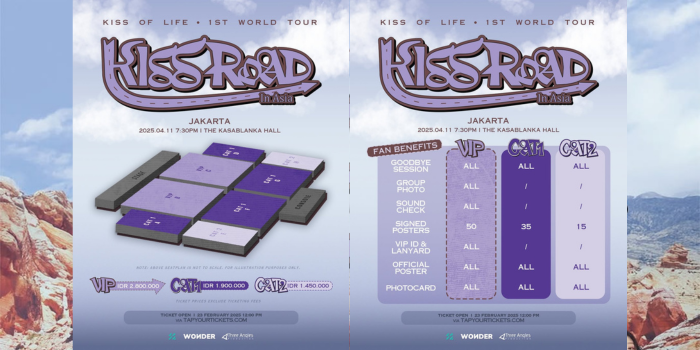 Denah dan info benefit konser KISS ROAD in ASIA Jakarta (Instagram: threeanglesproduction)