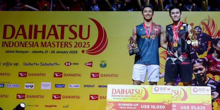 Podium tunggal putra di Daihatsu Indonesia Masters 2025 (jonatanchristieofficial/ badmintonphoto_official)