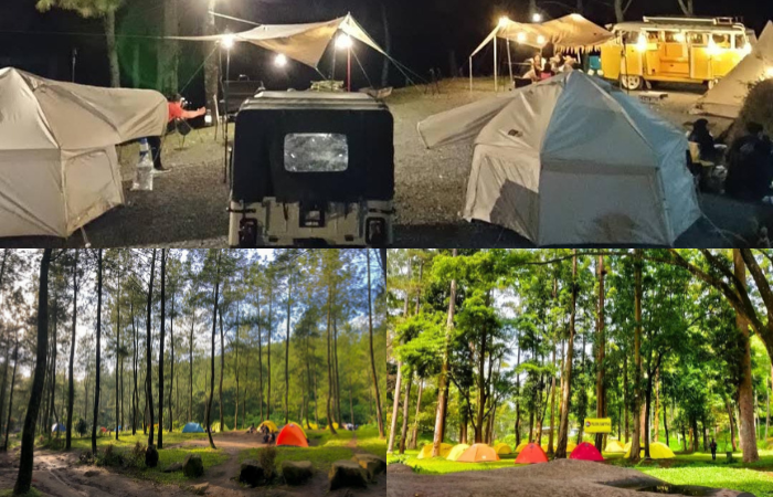 Batu Campsite/Google Maps (atas), salsawisata (kiri bawah), Instagram: tamanmerakpujon (kanan bawah)